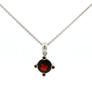 Zonder minimumprijs - Hanger Zilver - 2.33ct. tw. Granaat -