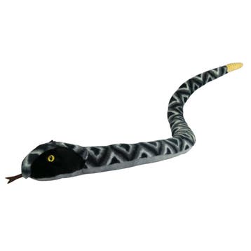 Nature Planet ratelslang knuffel - pluche - zwart/grijs, Verzenden, Nieuw