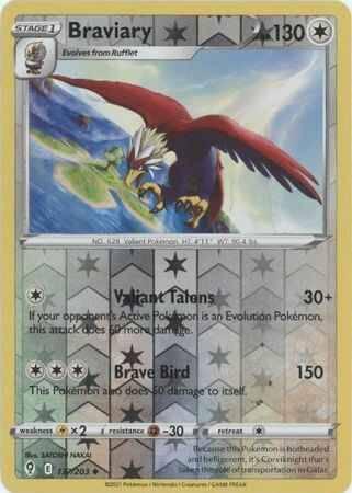 braviary 137/203 reverse holo evolving skies, Ophalen of Verzenden, Nieuw, Losse kaart, Foil