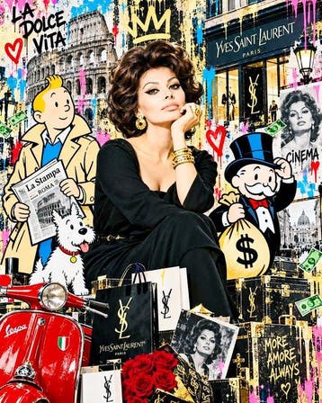 Sophia Loren -  Dolce Vita Pop  con stile artistico Alex, Nieuw