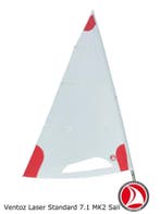 Ventoz Laser Standard MK2 Zeil COMPLEET (7.1 m2)- Red Patchs, Watersport en Boten, Verzenden, Nieuw, 3 tot 6 meter, Minder dan 15 m²