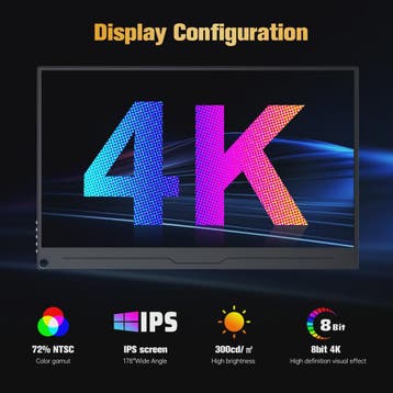 Unew 15.6" 4K Ultra HD Draagbare Gaming Monitor - IPS, HDR,, Computers en Software, Verzenden, Nieuw