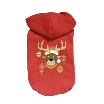 Honden Kerst Hoodie Rood -  Rudolf Kerstballen (Kerstmis), Ophalen of Verzenden, Nieuw
