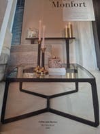 Salontafel MONTFORT 120X80 X36  HOUT GLAS SPECIALE DESIGN, Huis en Inrichting, Tafels | Eettafels, Ophalen, Nieuw