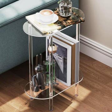 Nieuwe Transparante Acryl Bijzettafel – Transparante Tafel, 45 tot 60 cm, Overige materialen, Verzenden, Nieuw