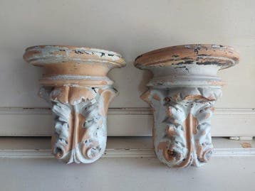 Wandrek - Terracotta - Terracotta wand consoles, Antiek en Kunst