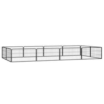 vidaXL Hondenkennel 12 panelen 100x50 cm gepoedercoat staal, Verzenden, Nieuw