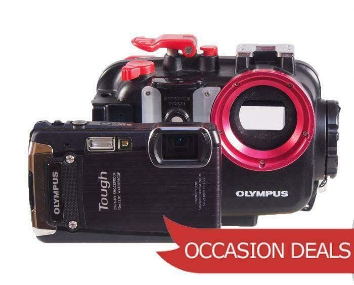 Meer gebruikte onderwatercamera's, flitsers met garantie, Audio, Tv en Foto, Fotografie | Onderwatercamera's, Complete set