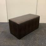 Poef / hocker, (hxbxd) 44x90x45 cm, bruin skai leder croco, Ophalen of Verzenden, Gebruikt, Bureau