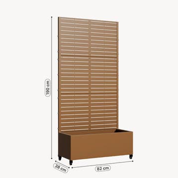 Plantenbak met privacyscherm Nodepp 190x82x38 cm bruin casa., Verzenden, Nieuw