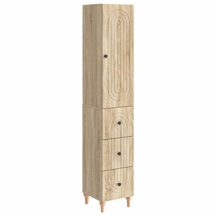 vidaXL Kastenset 2 pcs 33 x 34,5 x 90 cm Bewerkt hout, Huis en Inrichting, Overige Huis en Inrichting, Nieuw, Verzenden