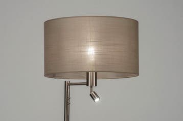 Rietveld Vloerlampen - Staalgrijs, Taupe - Staal, Stof, Meta, Huis en Inrichting, Lampen | Vloerlampen, Verzenden, Nieuw