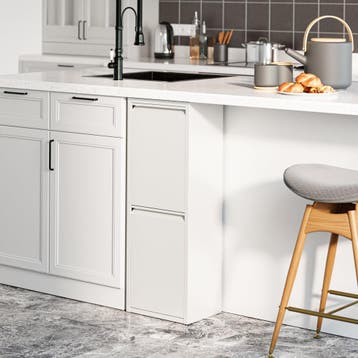 Afvalscheidingskast Sollentuna met 2 vakken wit 93x33x25 cm, Verzenden, Nieuw