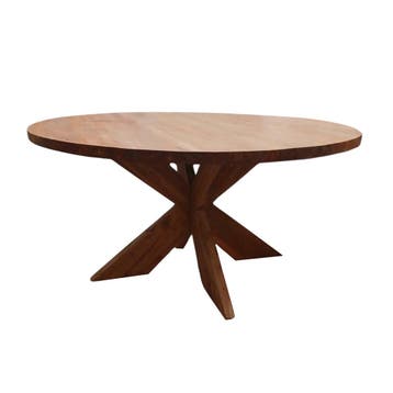 Houten tafel, diameter 140cm, gebruikt, Ophalen of Verzenden, Gebruikt