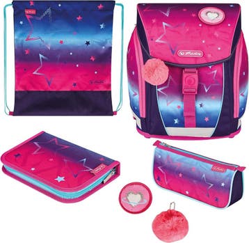 Roze schooltas met sterren, retourdeal: 59% korting, Gebruikt, Rugtas, 40 tot 50 cm, Roze