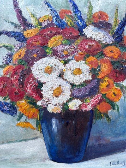 Gaston Joseph Wallaert (1889-1954) - Stilleven met bloemen, Antiek en Kunst, Kunst | Schilderijen | Klassiek