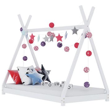 vidaXL Kinderbedframe massief grenenhout wit 70x140 cm, Verzenden, Nieuw