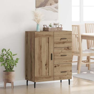 vidaXL Dressoir Artisan Eiken 69,5 x 34 x 90 cm, Huis en Inrichting, Kasten | Dressoirs, Verzenden, Nieuw, Overige houtsoorten