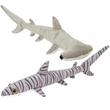 Set van 2 pluche haaien knuffels - 60 cm - tijgerhaai en, Verzenden, Nieuw