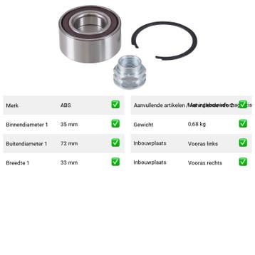 Wiellager Vooras Alfa Romeo Mito 1.4 MultiAir (2009-2013), Verzenden, Nieuw, Alfa Romeo