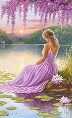 G. Morello (XX-XXI) - Ninfa al Tramonto: Serenità sul Lago