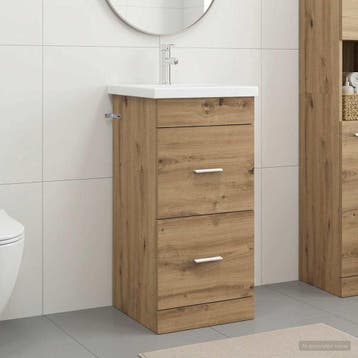 vidaXL Badkamermeubel met Wasbak Artisanaal eiken 42 x 40 x, Verzenden, Nieuw