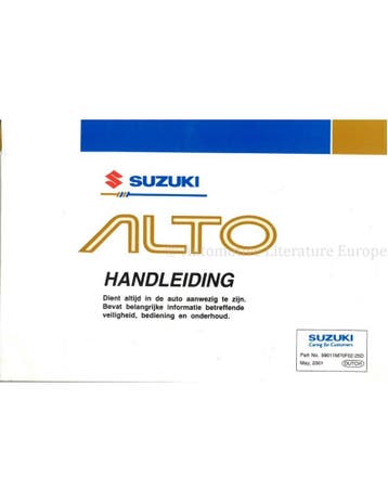 2001 SUZUKI ALTO INSTRUCTIEBOEKJE NEDERLANDS, Auto diversen, Handleidingen en Instructieboekjes