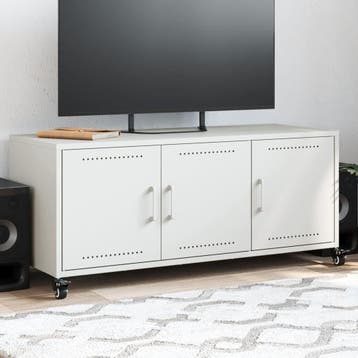 vidaXL Tv-meubel 100,5x39x43,5 cm staal wit, Minder dan 50 cm, Verzenden, Nieuw, Minder dan 100 cm