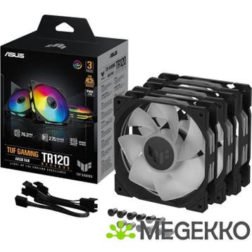 ASUS TUF GAMING TR120 FAN ARGB REVERSE BLACK 3IN1, Computers en Software, Computerkoelers, Verzenden, Nieuw