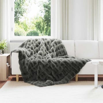 vidaXL Antislip deken van imitatie konijnenbont Olite 4 st, Verzenden, Nieuw