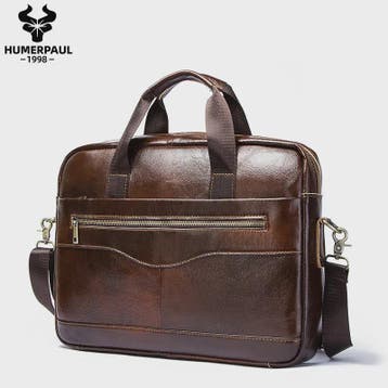 Luxe Leren Aktetas Heren - Draagbare Laptoptas & Schoudertas, Verzenden, Nieuw