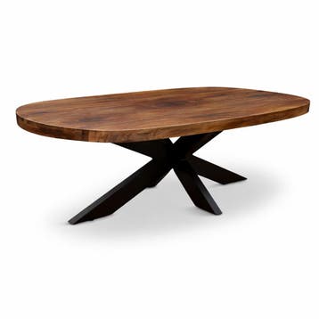 Salontafel Deens Ovaal Björn 120x70cm Mango Walnoot, Ophalen of Verzenden, Nieuw