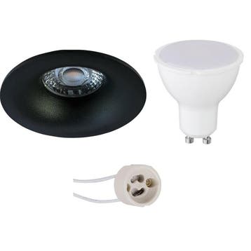GU10 Inbouwspot Set - Mat Zwart - Inbouw Rond - Pragmi Nora, Ophalen of Verzenden, Nieuw, Overige fittingen, Plafondspot of Wandspot