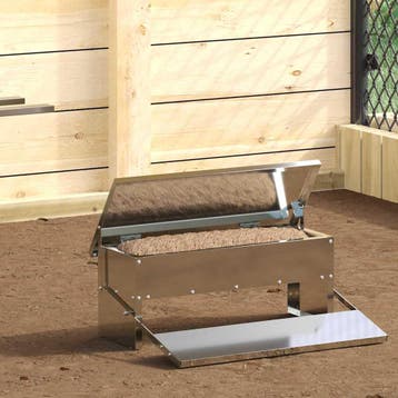 vidaXL Kippen Treadle Voeder zilver 48,5 x 39,5 x 19 cm 5 kg, Verzenden, Nieuw