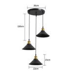 3-Lichts Vintage Industriële Hanglamp - E27 Plafondlamp, Huis en Inrichting, Lampen | Plafondlampen, Verzenden, Nieuw
