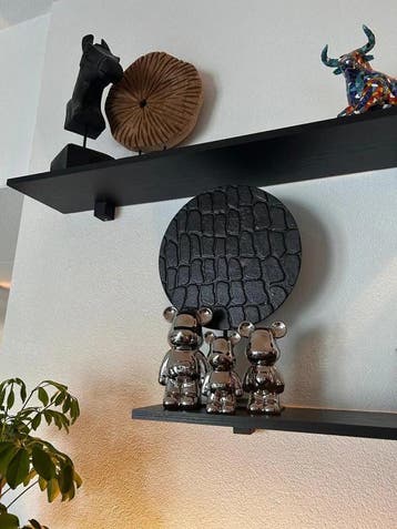 beeld beer zilver 15cm, Nieuw, Dier