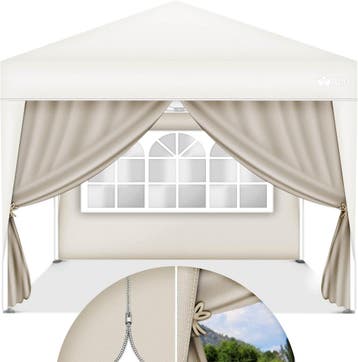 Tillvex® Zijwand voor paviljoen - 3x3m - Beige, Tuin en Terras, Partytenten, Verzenden, Zo goed als nieuw