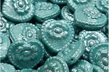 2 x Tsjechische Glaskralen Heart Beads Roos 17x17mm gat:..., Ophalen of Verzenden, Nieuw, Kraal