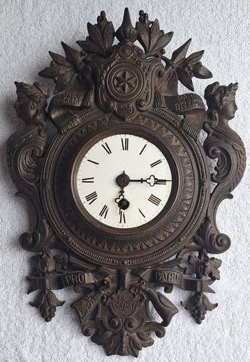 Wandklok - Japy Frères - Gietijzer - 1850-1900 - Cartel, Antiek en Kunst