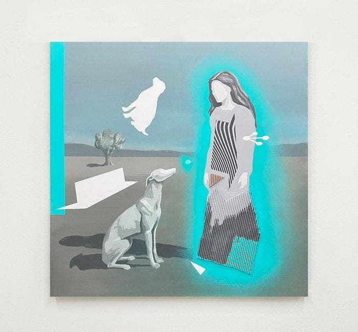 Jesus Poveda - Un encuentro esperado. XL, Antiek en Kunst, Kunst | Schilderijen | Modern