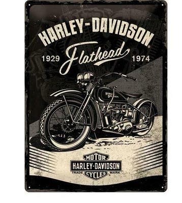 Harley-davidson reclamebord Flathead, Verzenden, Nieuw