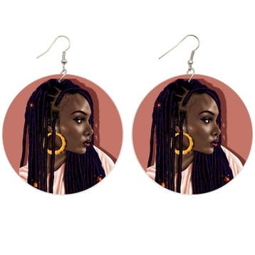 African wooden earrings | DREADLOCK LADY, Ophalen of Verzenden, Nieuw