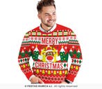 Foute Kerst Sweater Merry Christmas Rendier Rood Heren, Ophalen of Verzenden, Nieuw