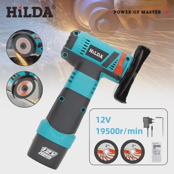 HILDA 12V Mini Haakse Slijper 3" - Draadloos, Krachtig & Vee, Verzenden, Nieuw
