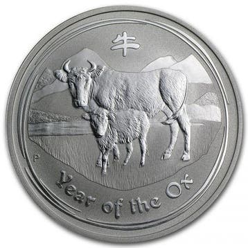 Lunar II - Year of the Ox - 1/2 oz 2009 (17.674 oplage), Postzegels en Munten, Munten | Oceanië, Verzenden, Losse munt, Zilver
