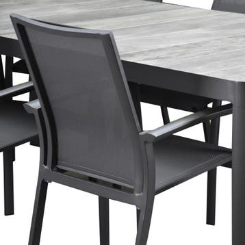 Set van 4 Malaga stapelbare tuinstoelen antraciet aluminium, Tuin en Terras, Ophalen of Verzenden, Nieuw