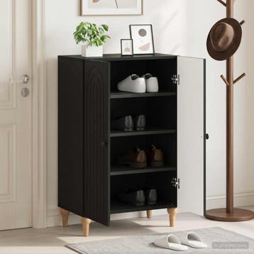 vidaXL Schoenenkast ALKMAAR 59,5 x 39,5 x 90 cm Bewerkt hout, Verzenden, Nieuw