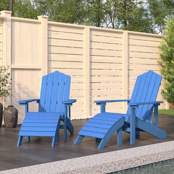 vidaXL Tuinstoelen 2 st Adirondack met voetensteunen HDPE, Verzenden, Nieuw