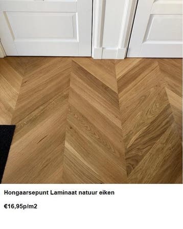 Hongaarse punt Laminaat 4 X Kleur v.a €14,95m2 incl. btw, 75 m² of meer, Grijs, Visgraat Hongaarsepunt laminaat vloer, Nieuw