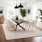 Eetkamerstoel Marilyn, fluweeloptiek, doorgestikt - taupe/go, Verzenden, Nieuw